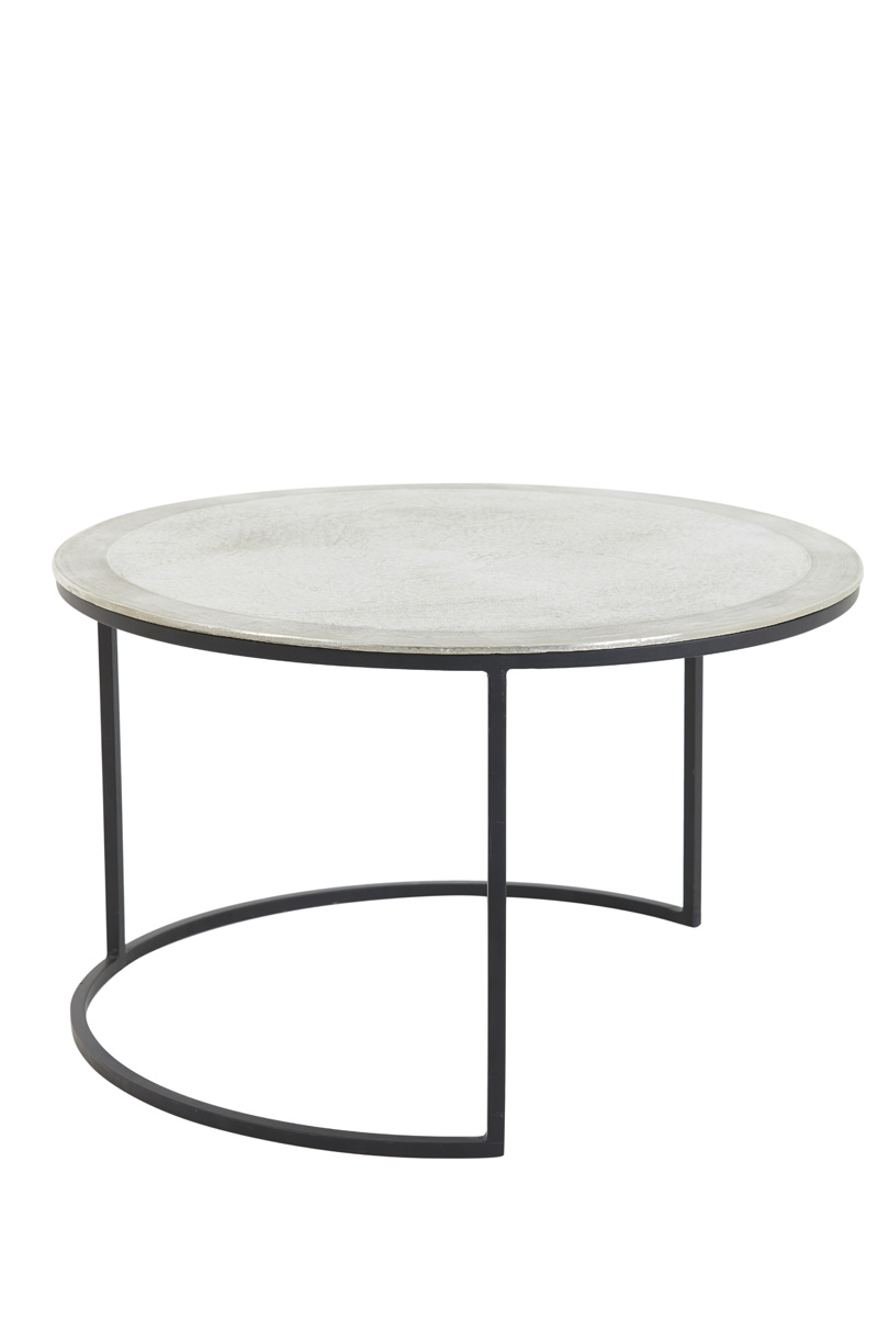Light & Living - Salontafel TALCA - Ø75x45cm - Zilver - Set van 2