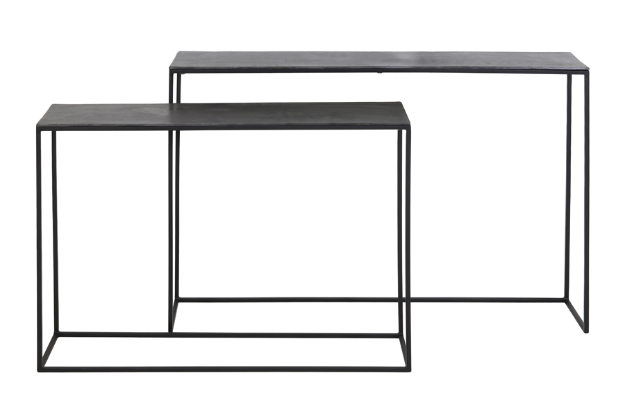 Light & Living - Side BOCA - 120x25x80cm - Zwart - Set van 2