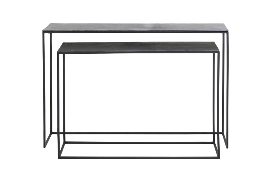 Light & Living - Side BOCA - 120x25x80cm - Zwart - Set van 2