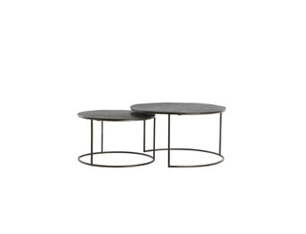 Light & Living - Salontafel TALCA - Ø76x41cm - Bruin - Set van 2