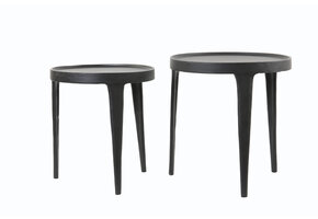 Light & Living - Bijzettafel TOBIAS - Ø43x45.5cm - Zwart - Set van 2