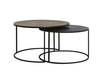 Light & Living - Salontafel TALCA - Ø75x45cm - Brons - Set van 2