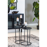 Light & Living - Bijzettafel TALCA - Ø40x60cm - Zwart - Set van 2
