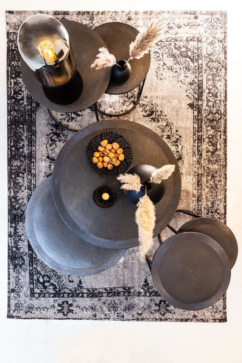 Light & Living - Bijzettafel TALCA - Ø40x60cm - Zwart - Set van 2