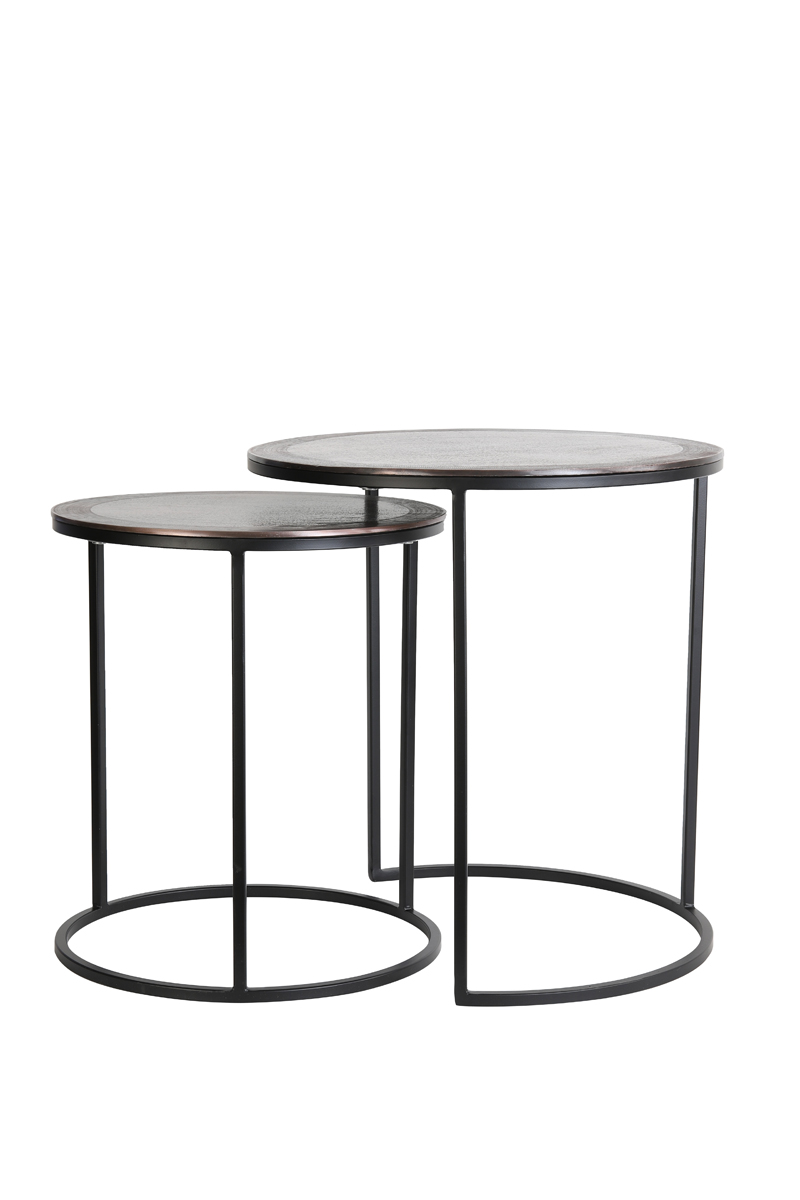 Light & Living - Bijzettafel TALCA - Ø50x52cm - Brons - Set van 2