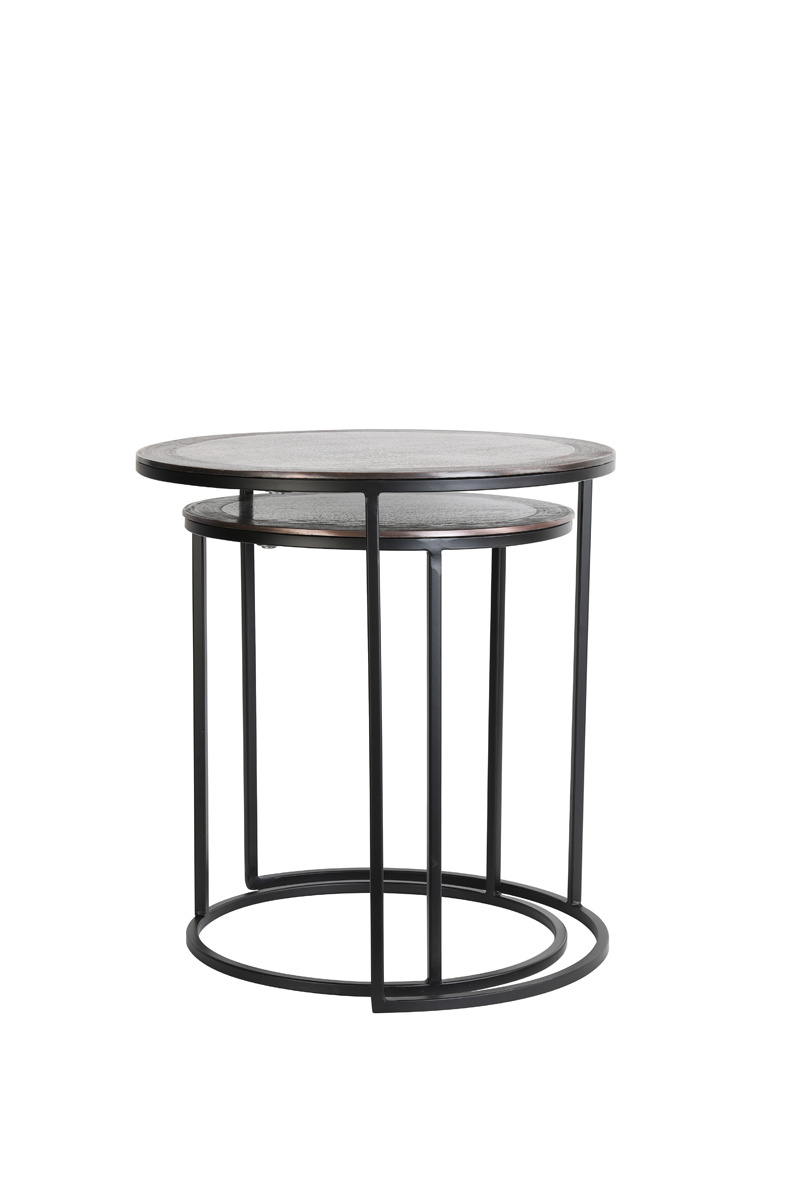 Light & Living - Bijzettafel TALCA - Ø50x52cm - Brons - Set van 2