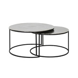 Light & Living - Salontafel THIZAS - Ø75x41cm - Zilver - Set van 2