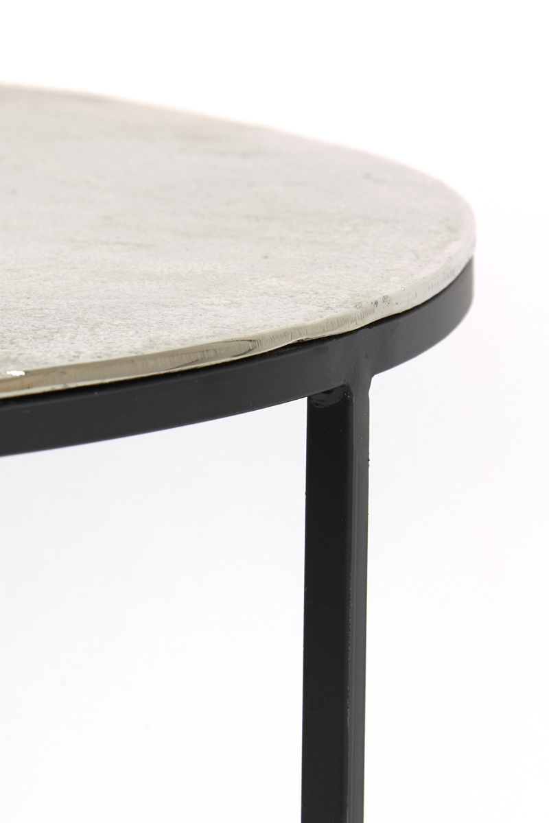 Light & Living - Salontafel THIZAS - Ø75x41cm - Zilver - Set van 2