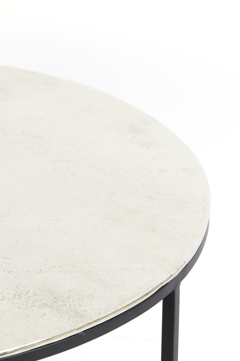 Light & Living - Salontafel THIZAS - Ø75x41cm - Zilver - Set van 2