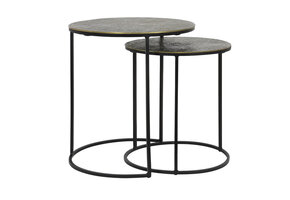 Light & Living - Bijzettafel RENGO - Ø49x52cm - Brons - Set van 2