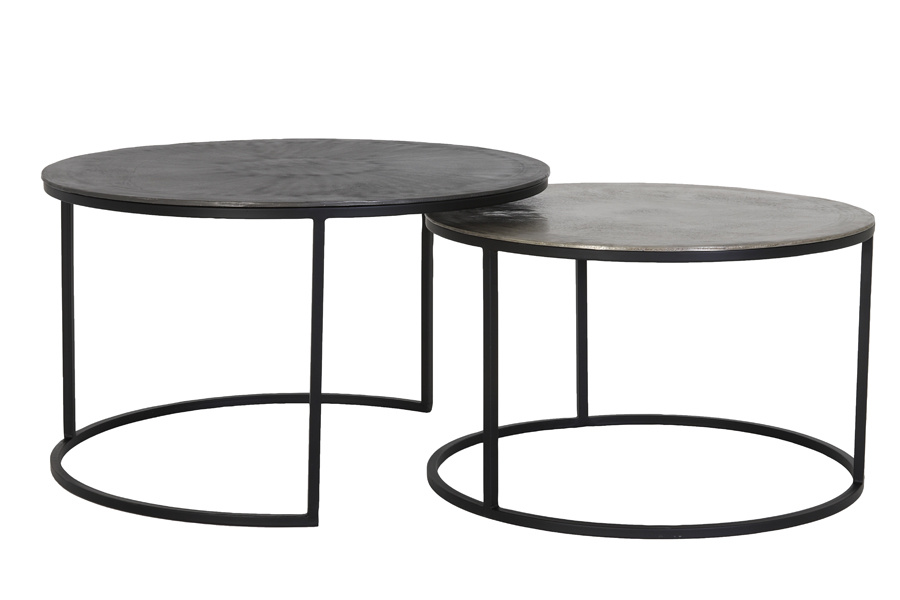 Light & Living - Salontafel TALCA - Ø75x45cm - Zilver - Set van 2