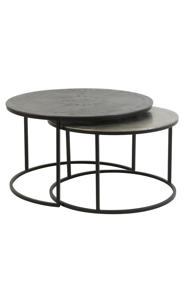 Light & Living - Salontafel TALCA - Ø75x45cm - Zilver - Set van 2