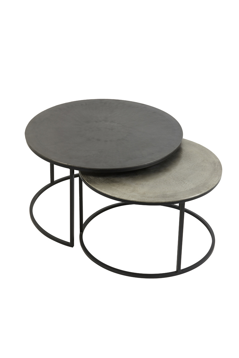 Light & Living - Salontafel TALCA - Ø75x45cm - Zilver - Set van 2