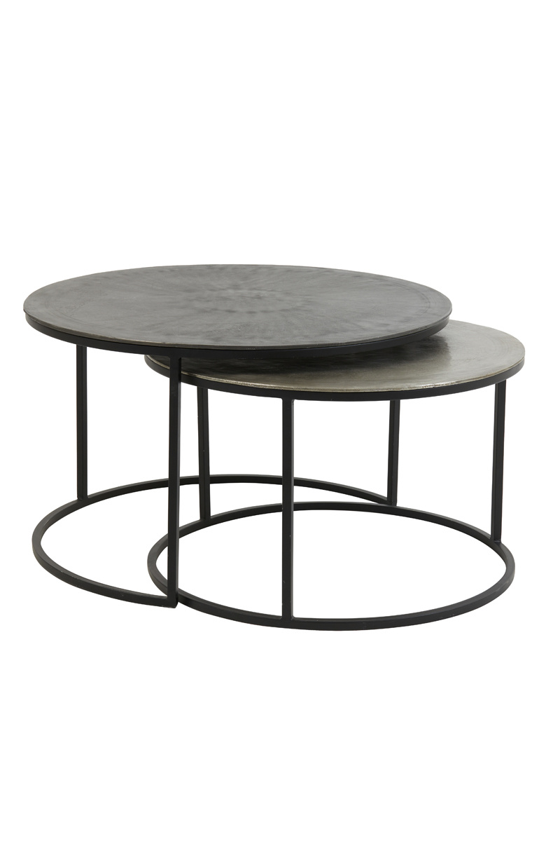 Light & Living - Salontafel TALCA - Ø75x45cm - Zilver - Set van 2
