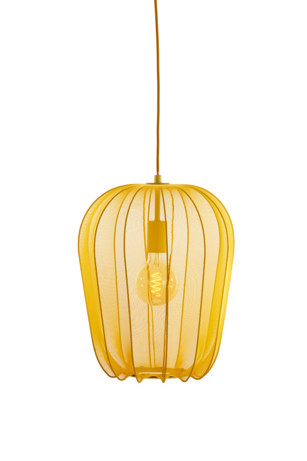 Light & Living - Hanglamp PLUMERIA - Ø34x40cm - Geel