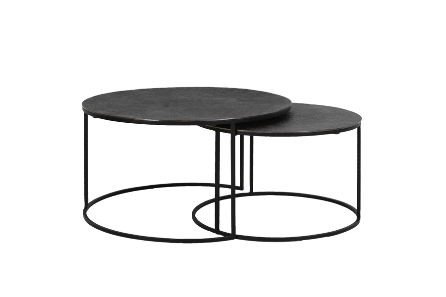 Light & Living - Salontafel RENGO - Ø76x41cm - Zwart - Set van 2