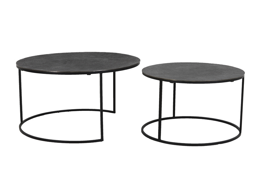 Light & Living - Salontafel RENGO - Ø76x41cm - Zwart - Set van 2