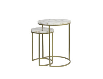 Light & Living - Bijzettafel AXAT - Ø41x50cm - Brons - Set van 2