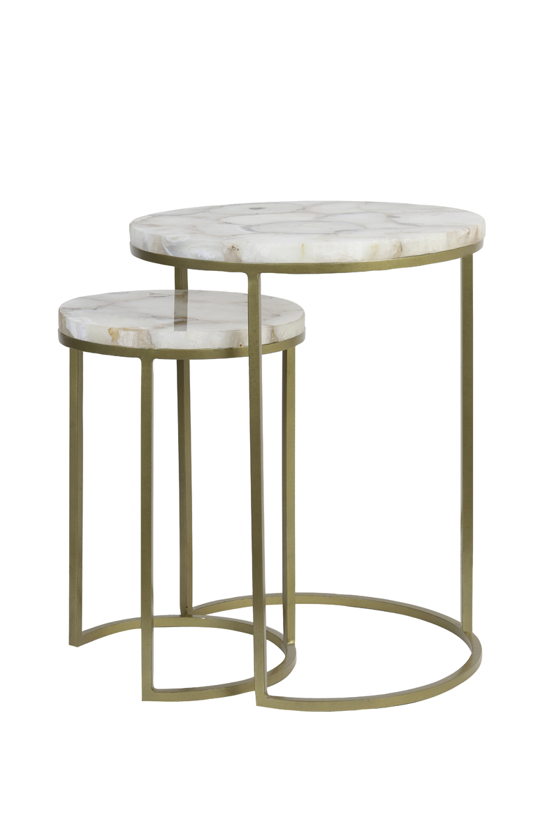 Light & Living - Bijzettafel AXAT - Ø41x50cm - Brons - Set van 2