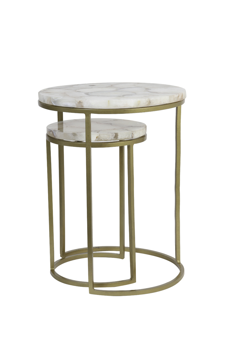 Light & Living - Bijzettafel AXAT - Ø41x50cm - Brons - Set van 2