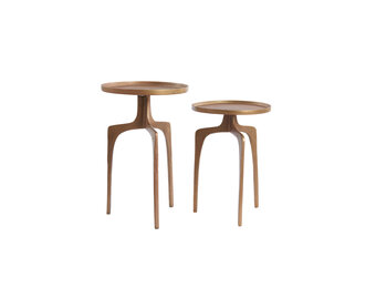 Light & Living - Bijzettafel PANO - Ø41x63cm - Brons - Set van 2