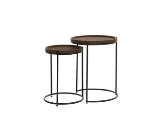 Light & Living - Bijzettafel JAIRO - Ø53x45.5cm - Bruin - Set van 2