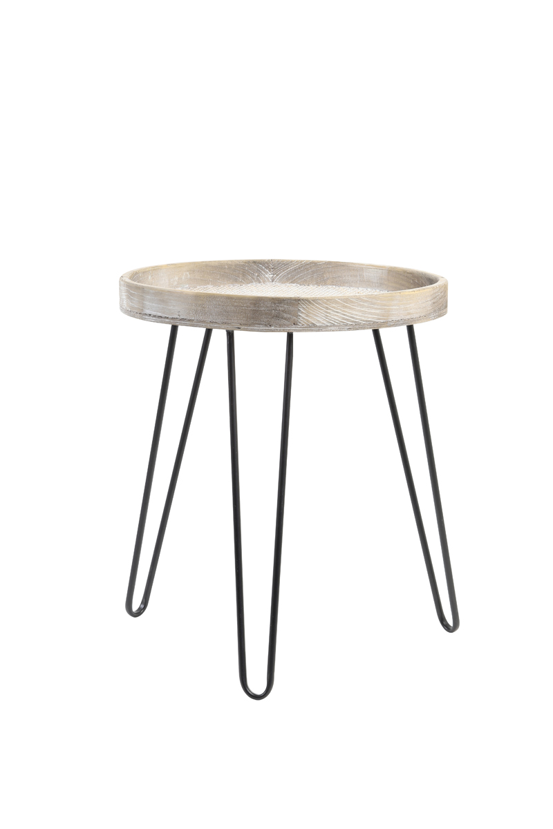 Light & Living - Bijzettafel KENZIE - Ø45x52.5cm - Bruin