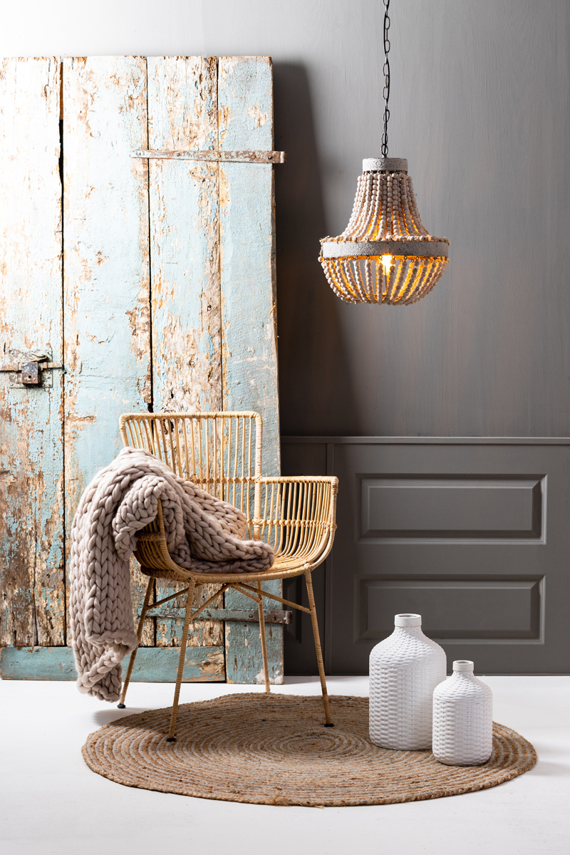 Light & Living - Plaid KNITTED - 152x127x0.5cm - Wit