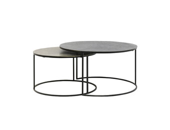 Light & Living - Salontafel RENGO - Ø76x41cm - Zwart - Set van 2