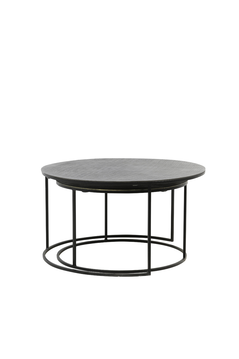 Light & Living - Salontafel RENGO - Ø76x41cm - Zwart - Set van 2