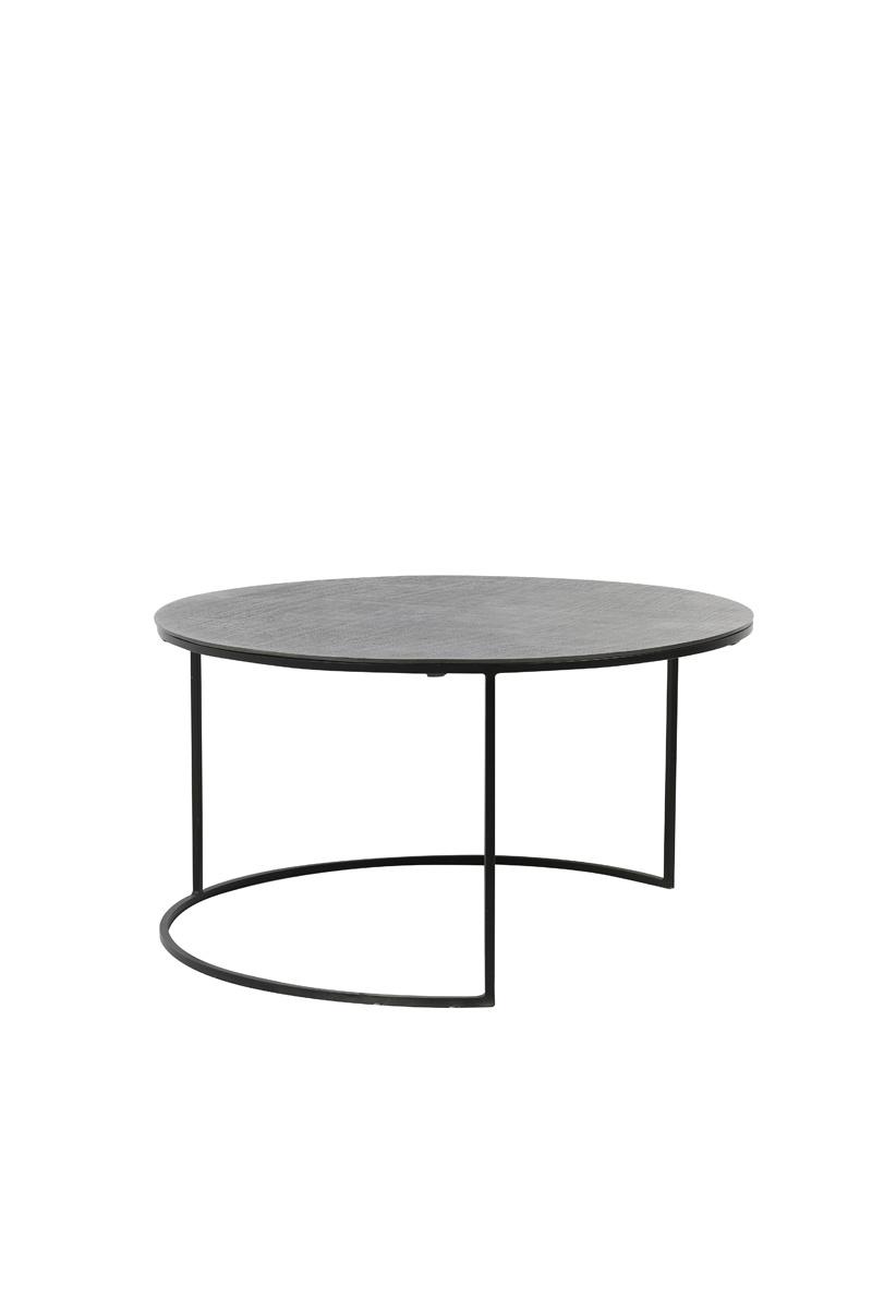 Light & Living - Salontafel RENGO - Ø76x41cm - Zwart - Set van 2