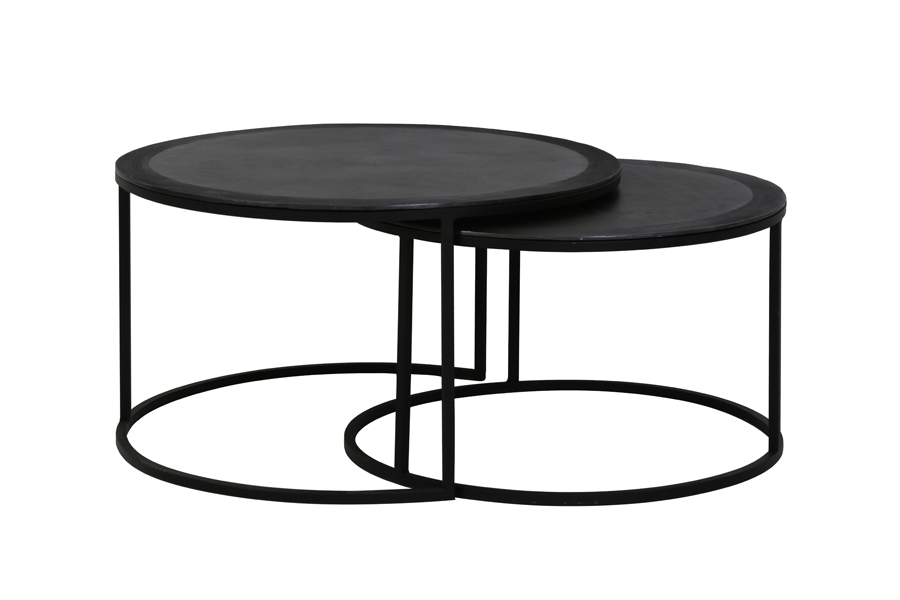 Light & Living - Salontafel TALCA - Ø75x45cm - Zwart - Set van 2