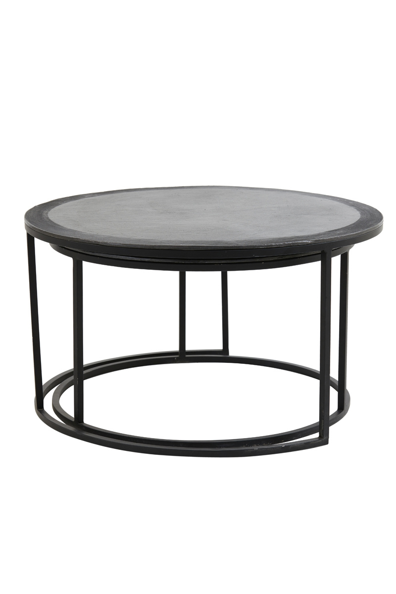 Light & Living - Salontafel TALCA - Ø75x45cm - Zwart - Set van 2