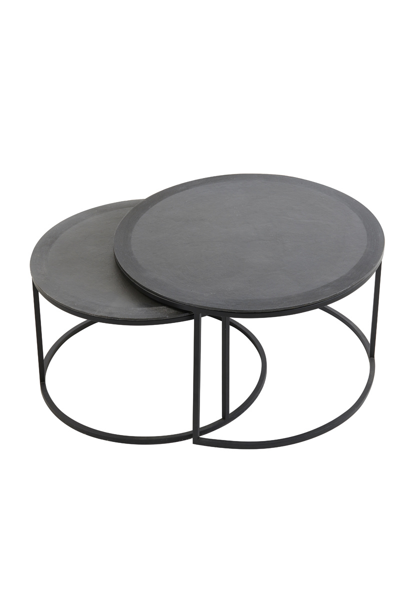 Light & Living - Salontafel TALCA - Ø75x45cm - Zwart - Set van 2
