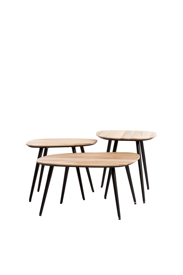 Light & Living - Salontafel VIEJO - 62x42x38cm - Bruin - Set van 3