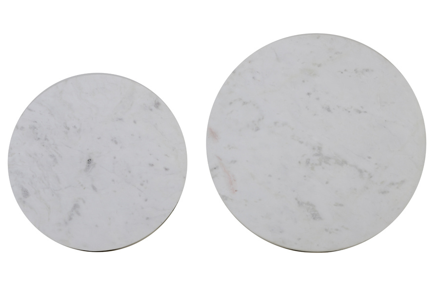 Light & Living - Salontafel PERLATO - Ø75x47cm - Wit - Set van 2