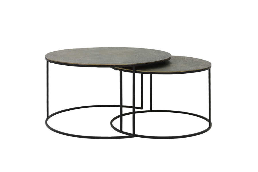 Light & Living - Salontafel RENGO - Ø76x41cm - Brons - Set van 2