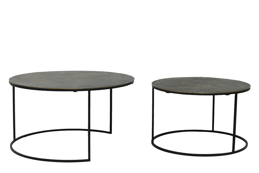 Light & Living - Salontafel RENGO - Ø76x41cm - Brons - Set van 2