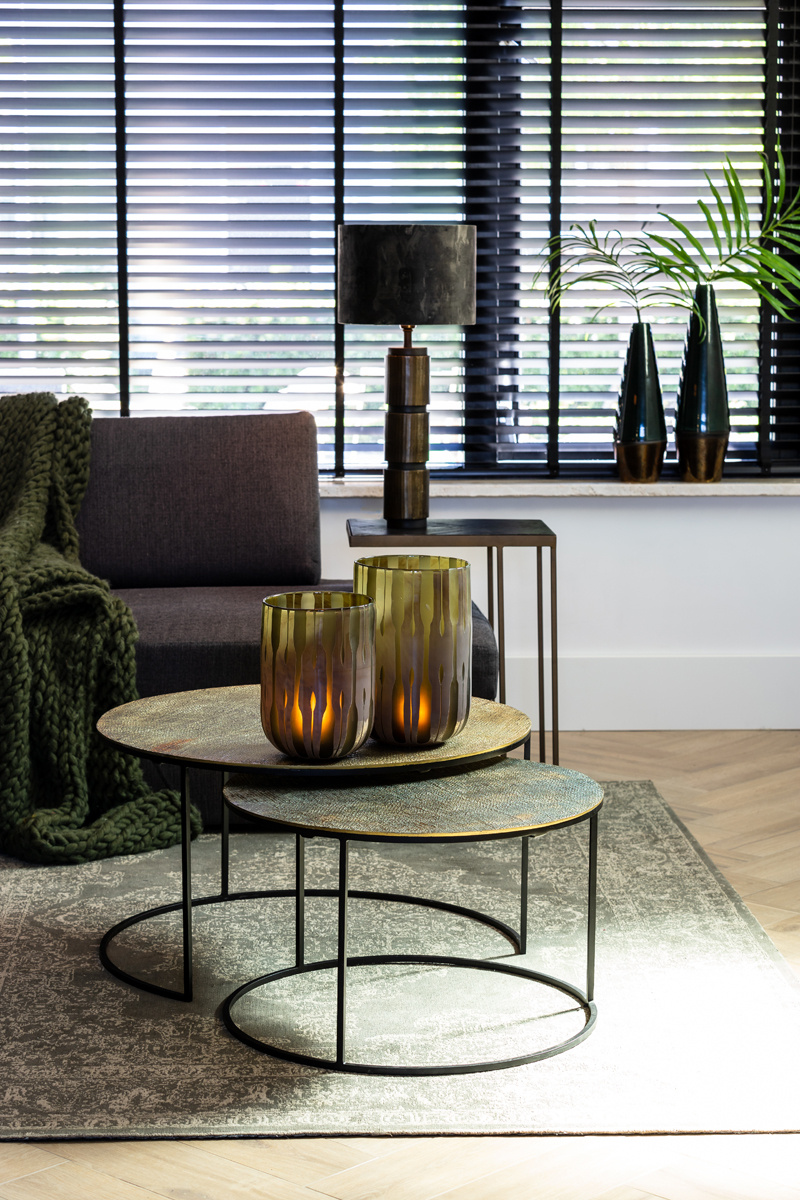 Light & Living - Salontafel RENGO - Ø76x41cm - Brons - Set van 2