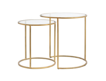 Light & Living - Bijzettafel DUARTE - Ø50x52cm - Goud - Set van 2