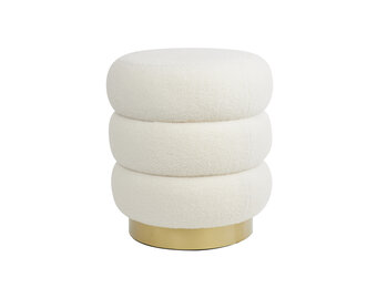 Light & Living - Poef KIMI - Ø40x45cm - Wit
