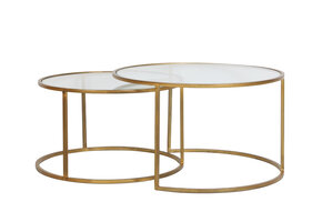 Light & Living - Salontafel DUARTE - Ø75x44cm - Goud - Set van 2