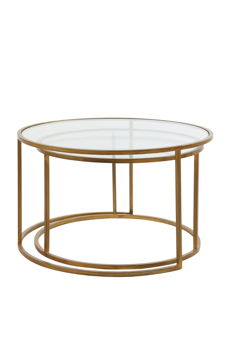 Light & Living - Salontafel DUARTE - Ø75x44cm - Goud - Set van 2