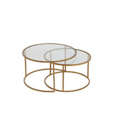 Light & Living - Salontafel DUARTE - Ø75x44cm - Goud - Set van 2