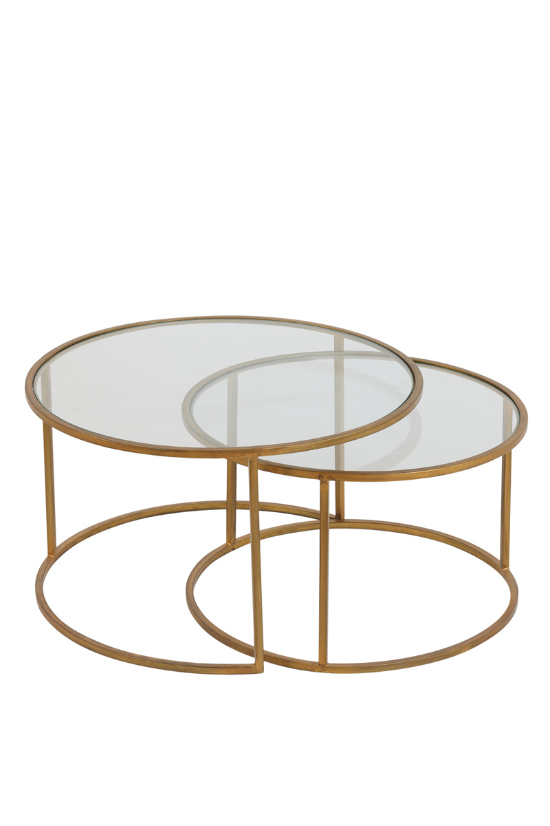 Light & Living - Salontafel DUARTE - Ø75x44cm - Goud - Set van 2