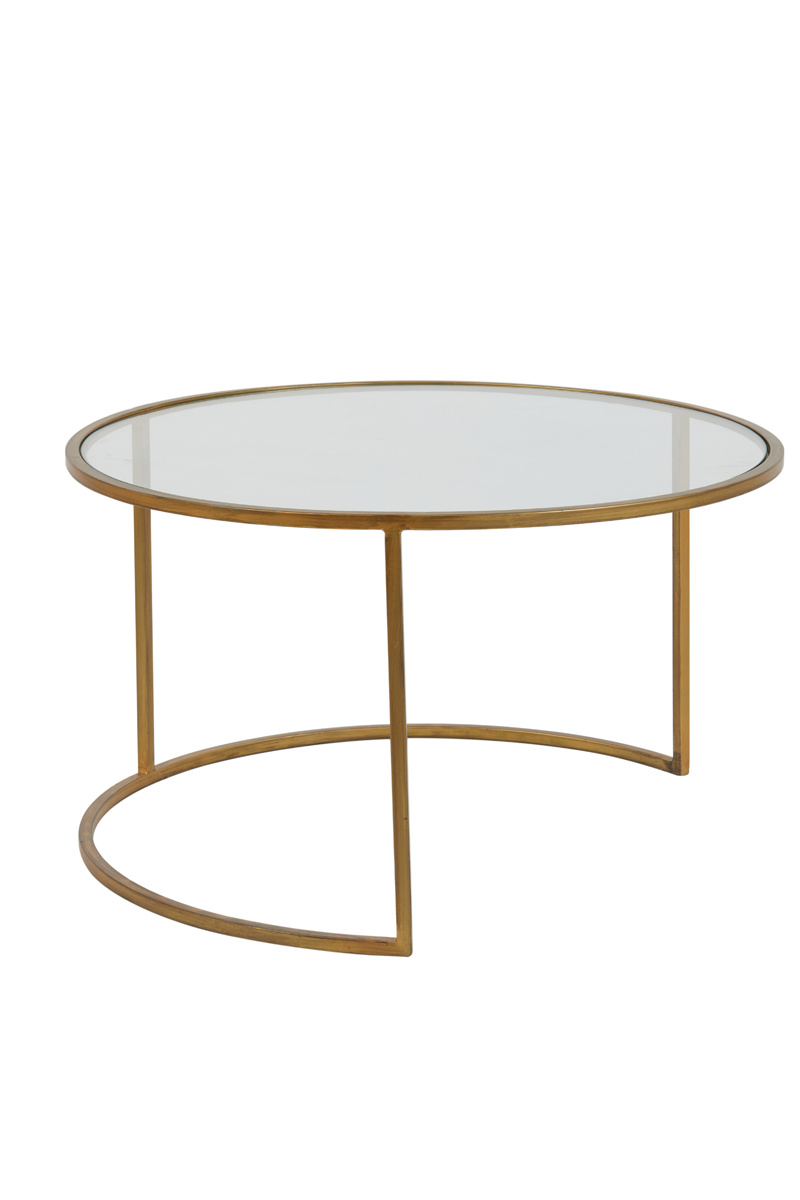 Light & Living - Salontafel DUARTE - Ø75x44cm - Goud - Set van 2