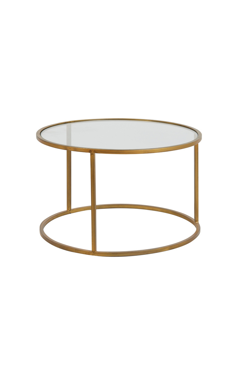 Light & Living - Salontafel DUARTE - Ø75x44cm - Goud - Set van 2