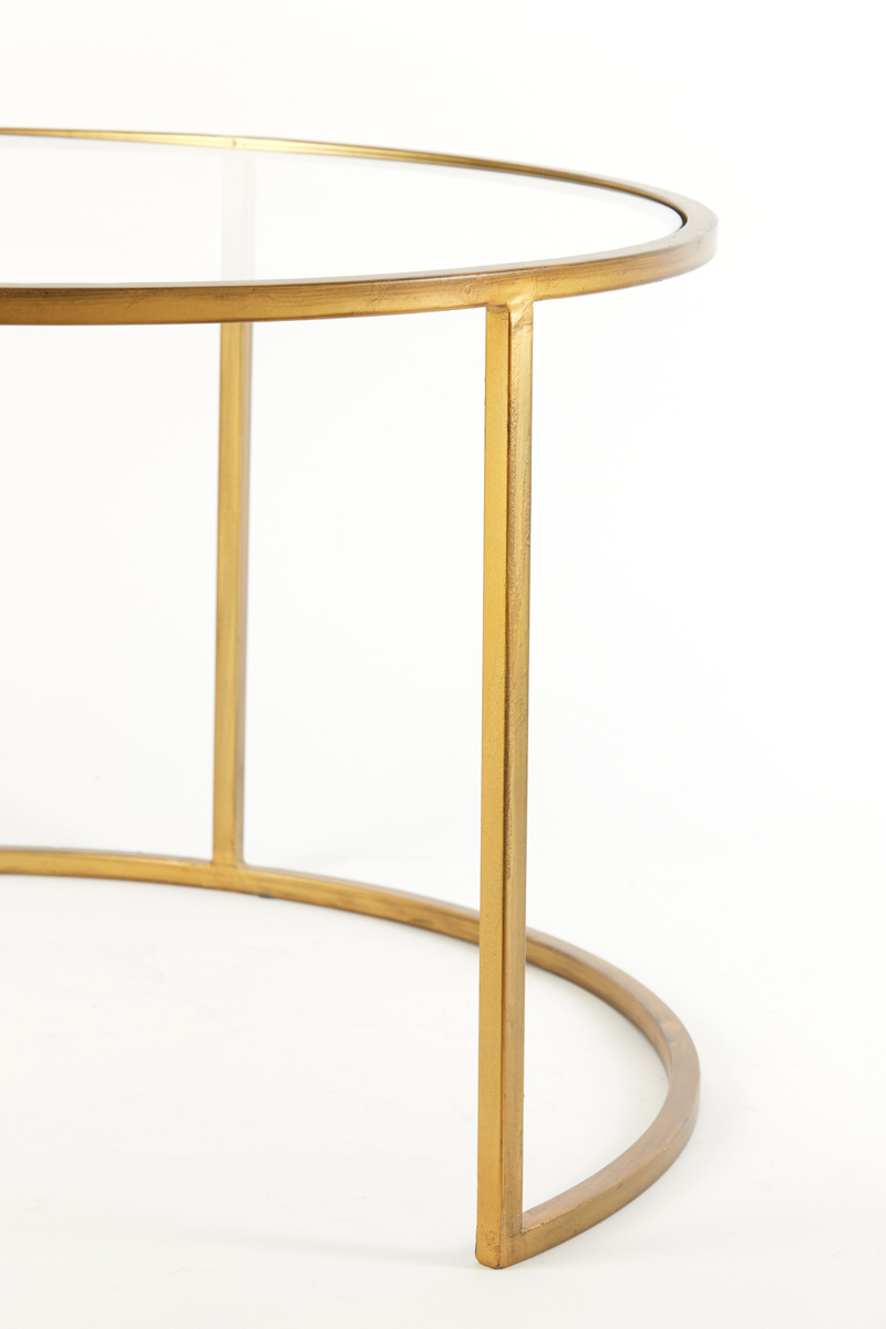Light & Living - Salontafel DUARTE - Ø75x44cm - Goud - Set van 2