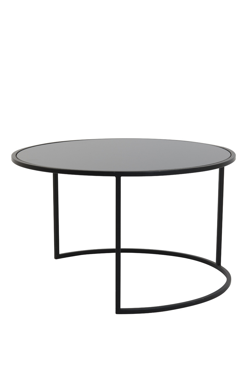 Light & Living - Salontafel DUARTE - Ø75x44cm - Zwart - Set van 2
