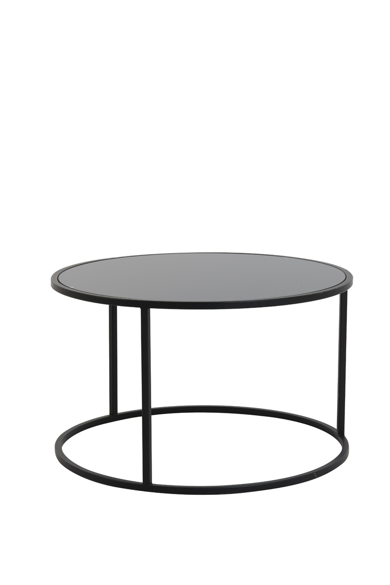 Light & Living - Salontafel DUARTE - Ø75x44cm - Zwart - Set van 2
